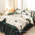 Cashmere Printing Bed Skirt Set Home Wholesale korean printed raised bedskirt queen king size Supplier